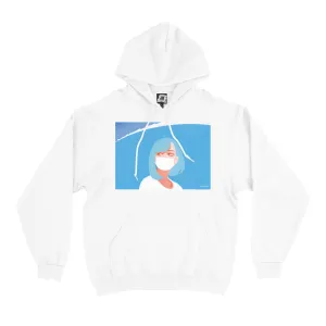 "Aka   Mask" Basic Hoodie White