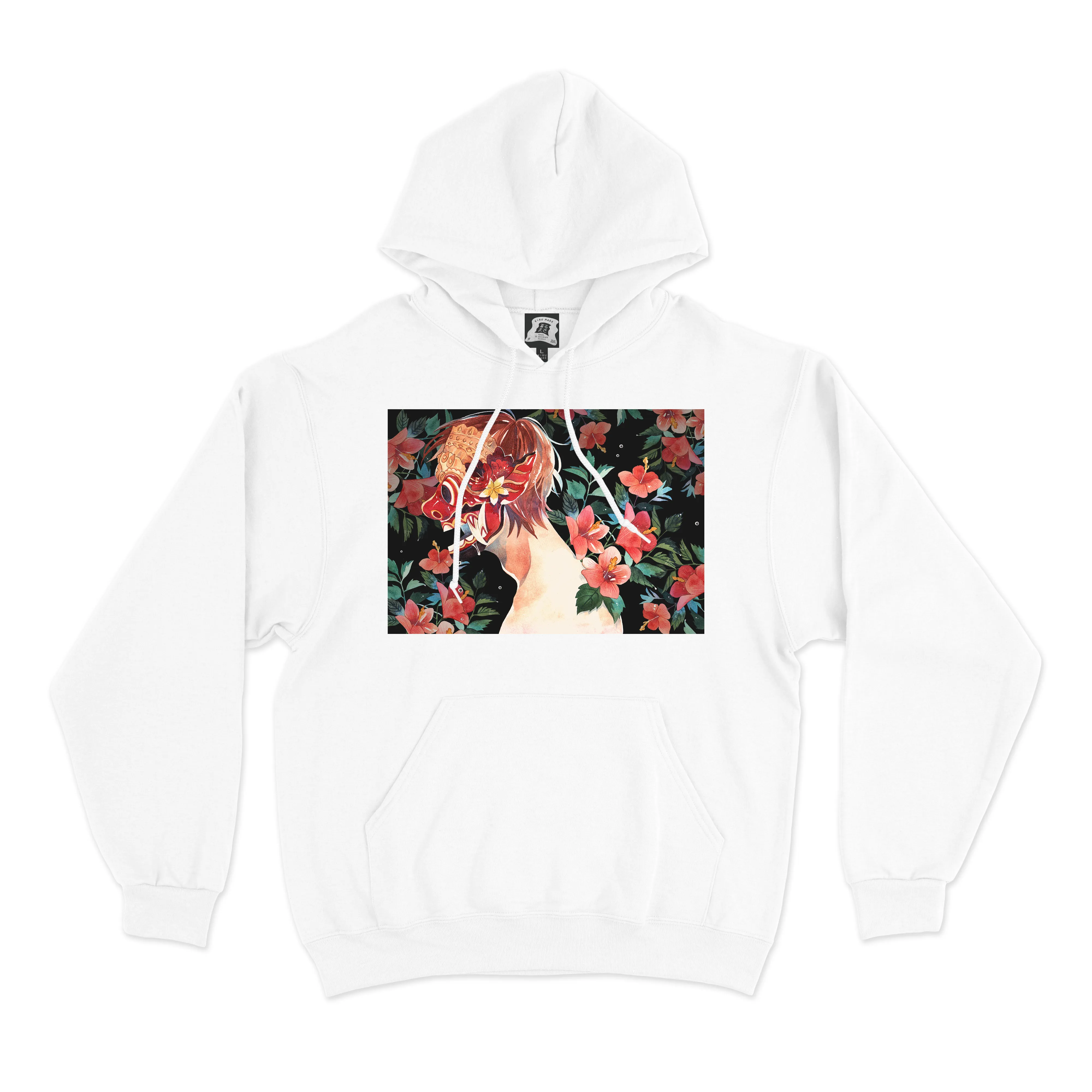 "Bloom" Basic Hoodie White/Pink