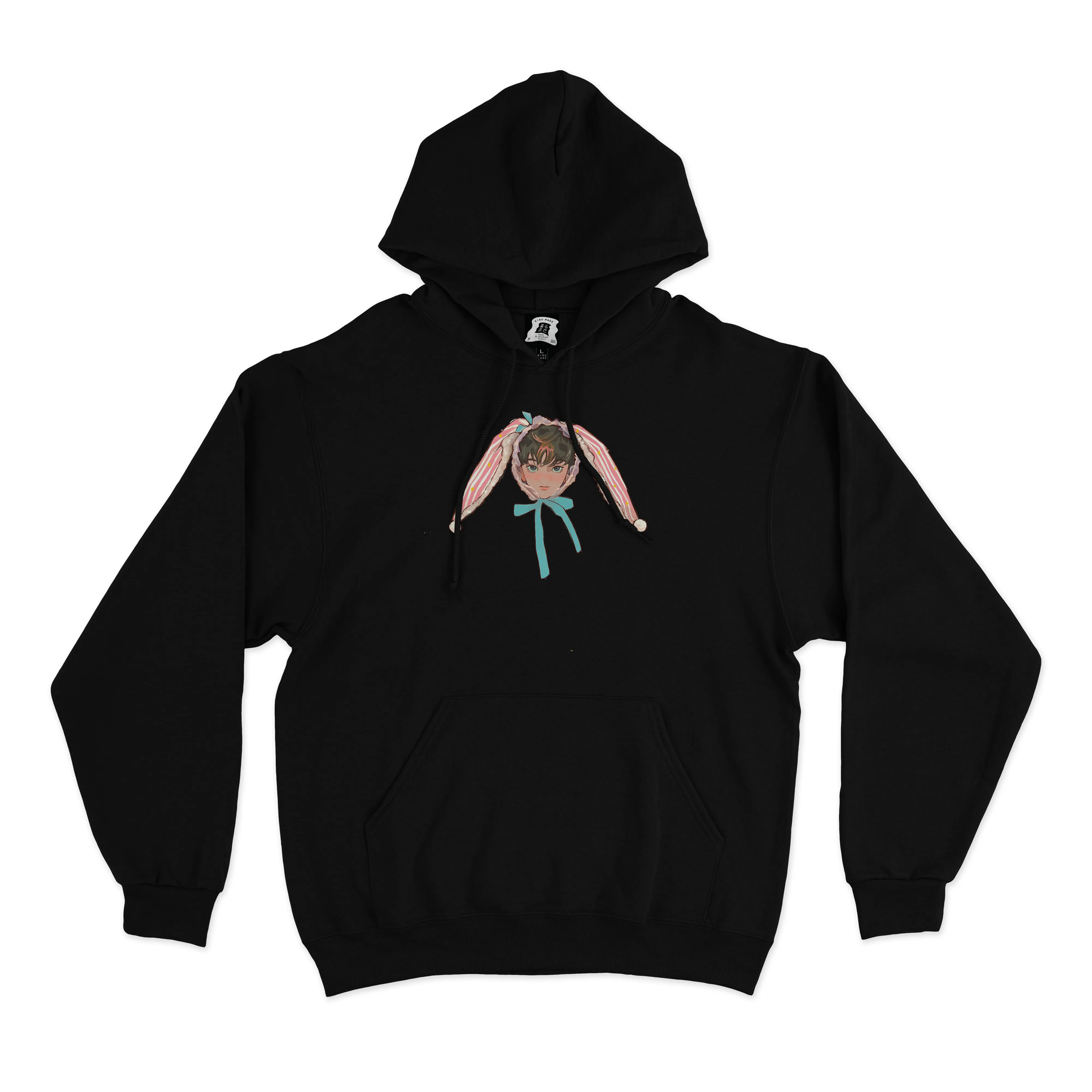 "Bunny Boy & We Young" Basic Hoodie Black/White