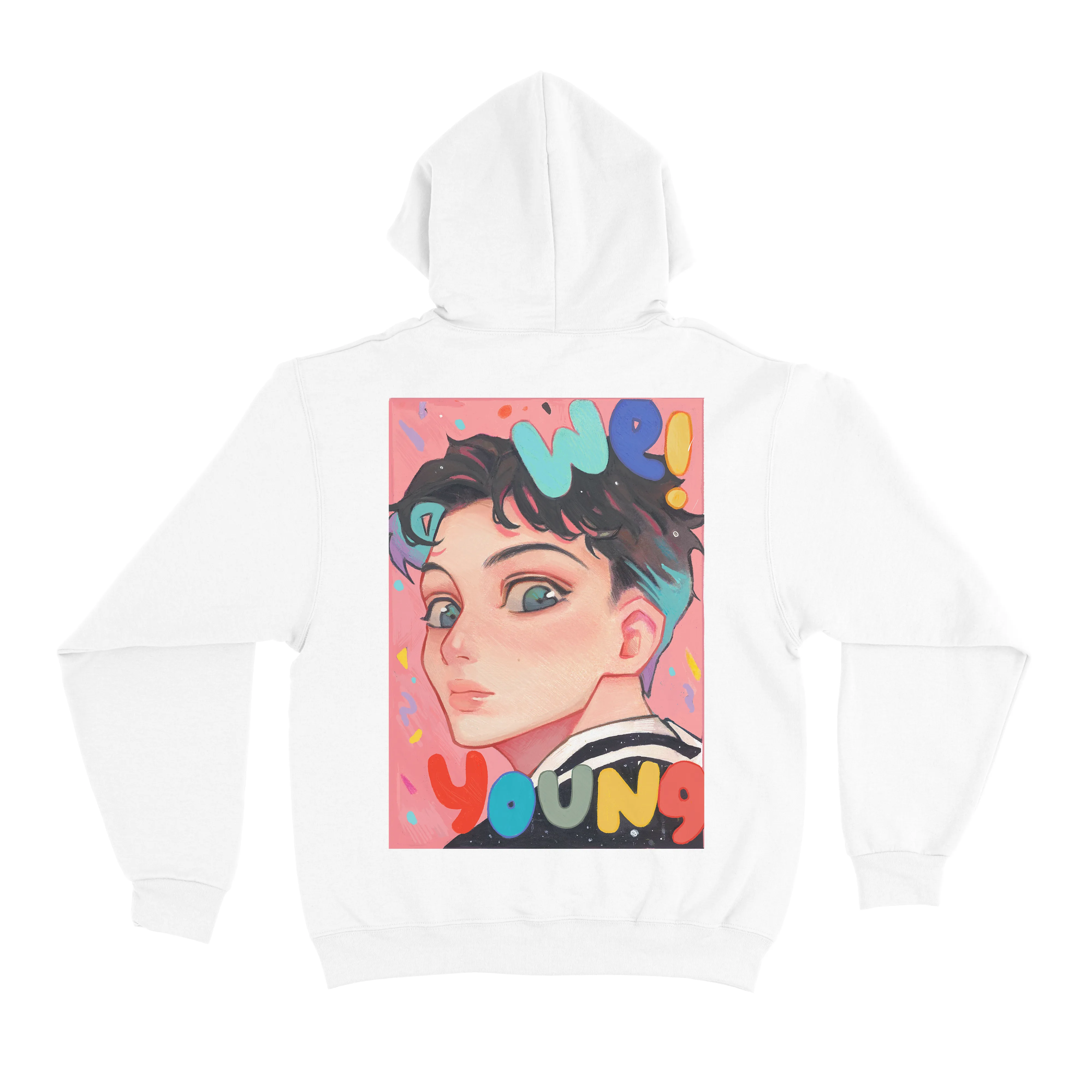 "Bunny Boy & We Young" Basic Hoodie Black/White
