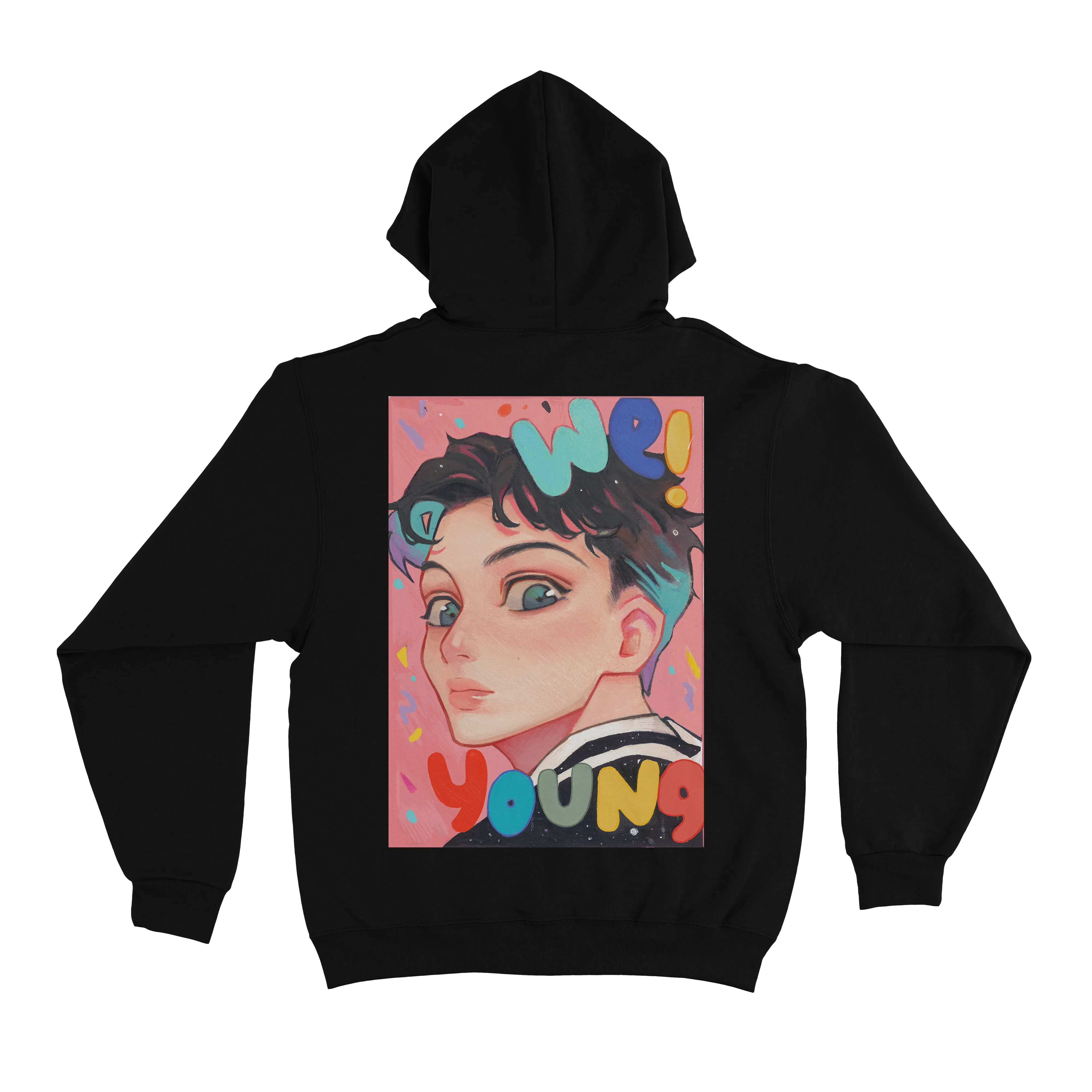 "Bunny Boy & We Young" Basic Hoodie Black/White