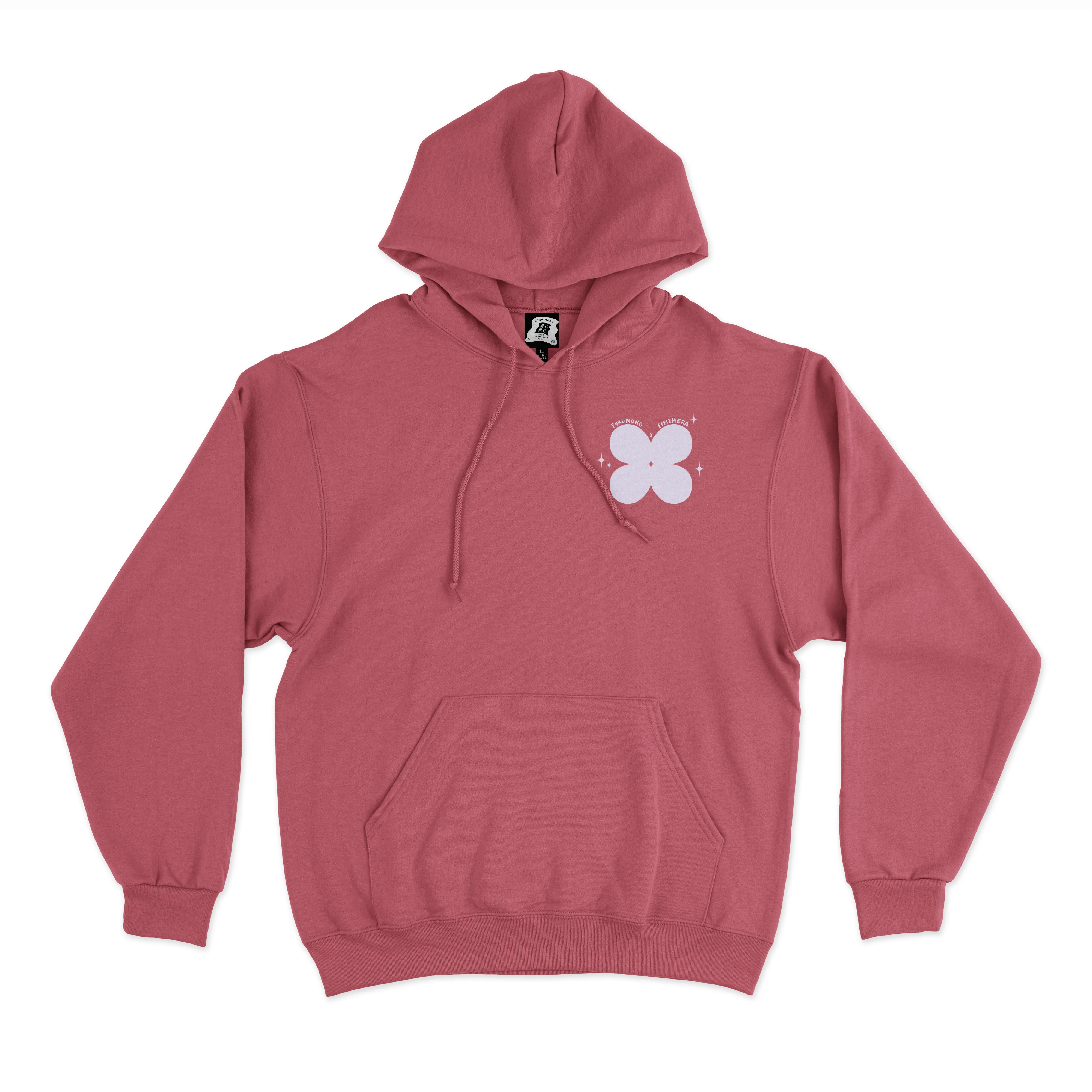 "Calm" Basic Hoodie White/Pink