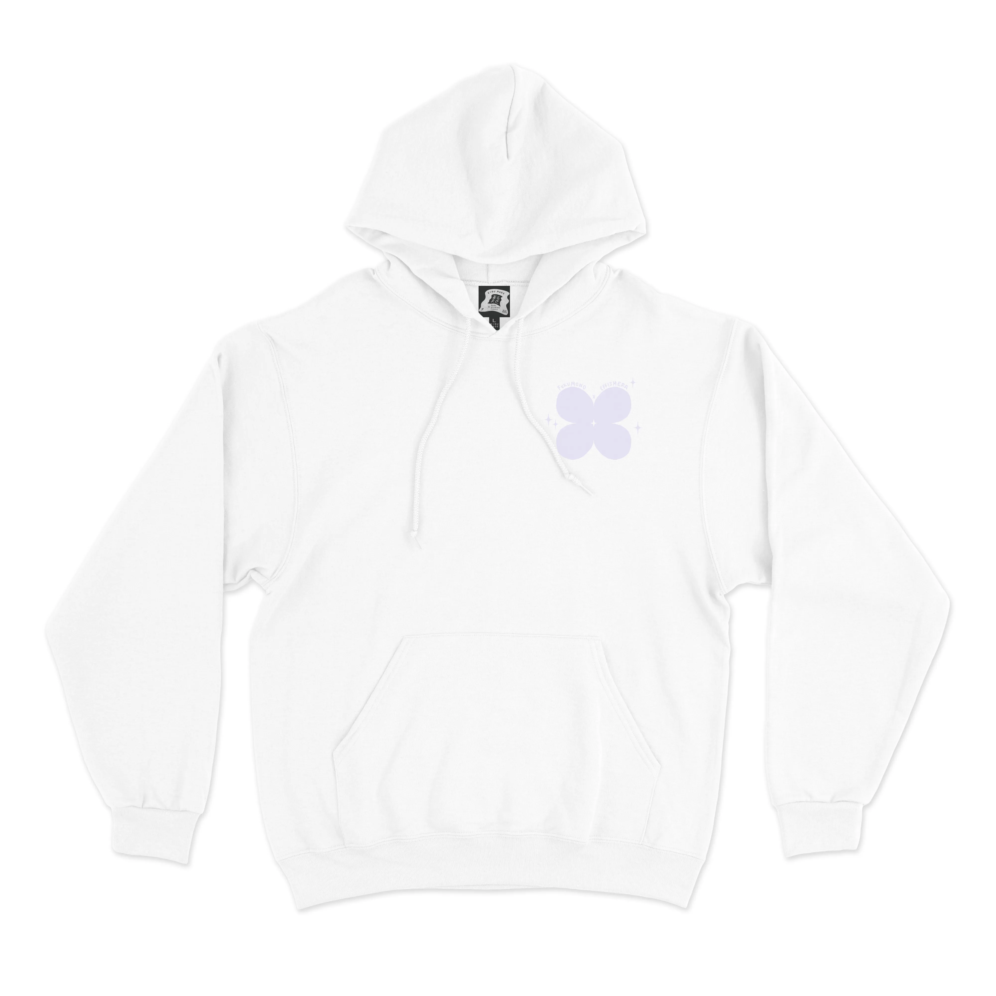 "Calm" Basic Hoodie White/Pink