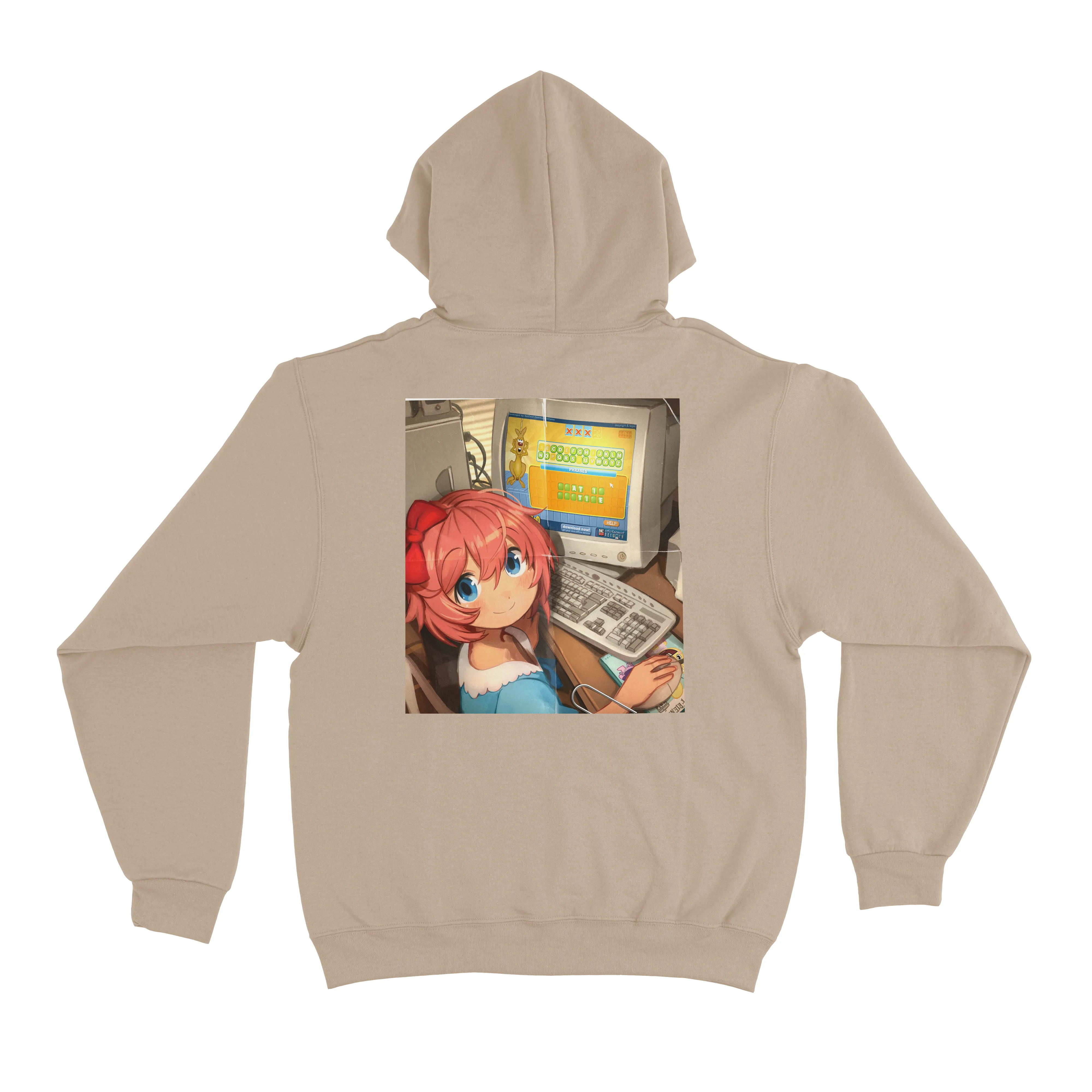 "Computer" Basic Hoodie White/Beige