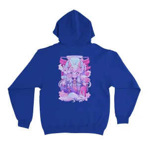 "Harajuku Kitsune" Basic Hoodie Cobalt Blue/Pink