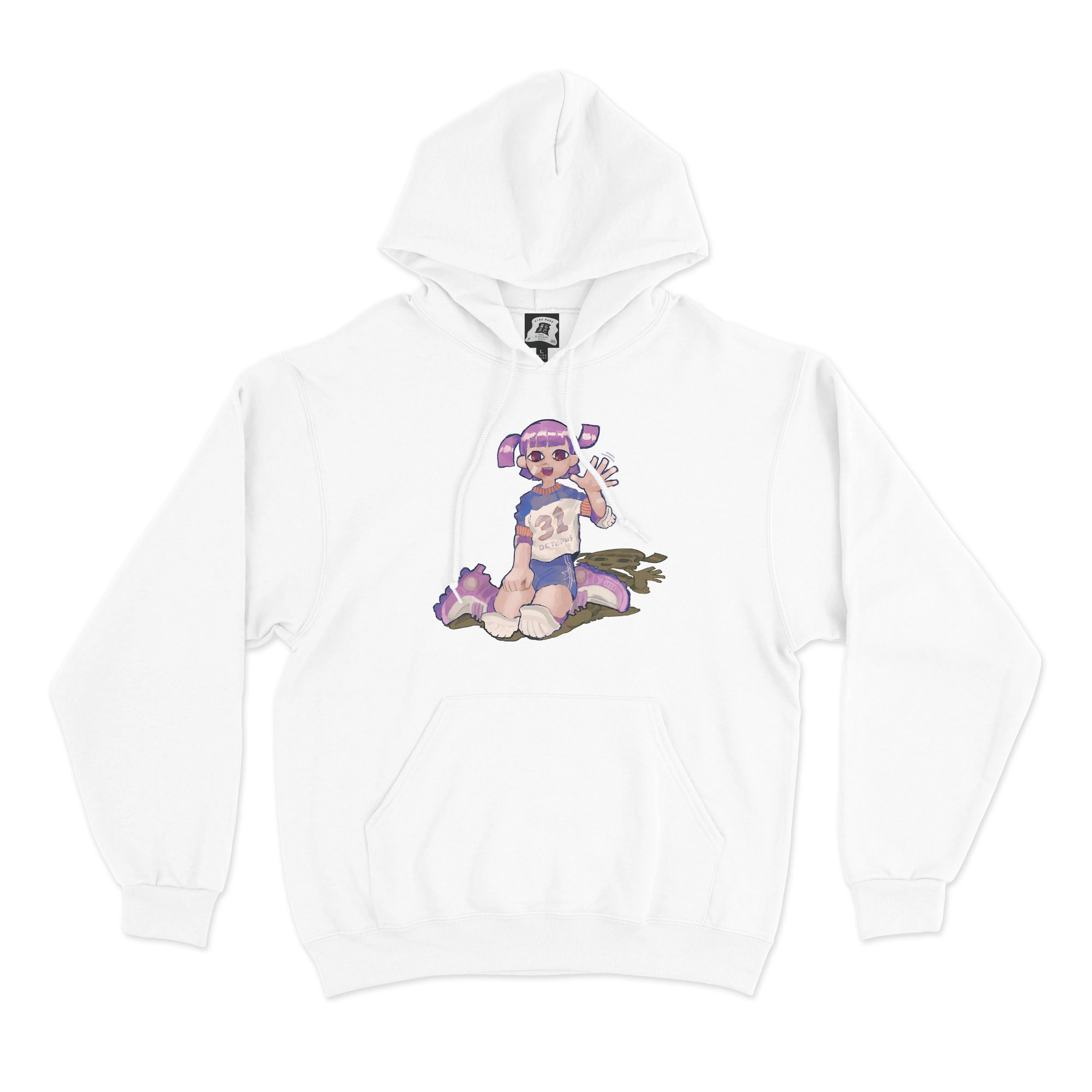 "Rollers" Basic Hoodie White