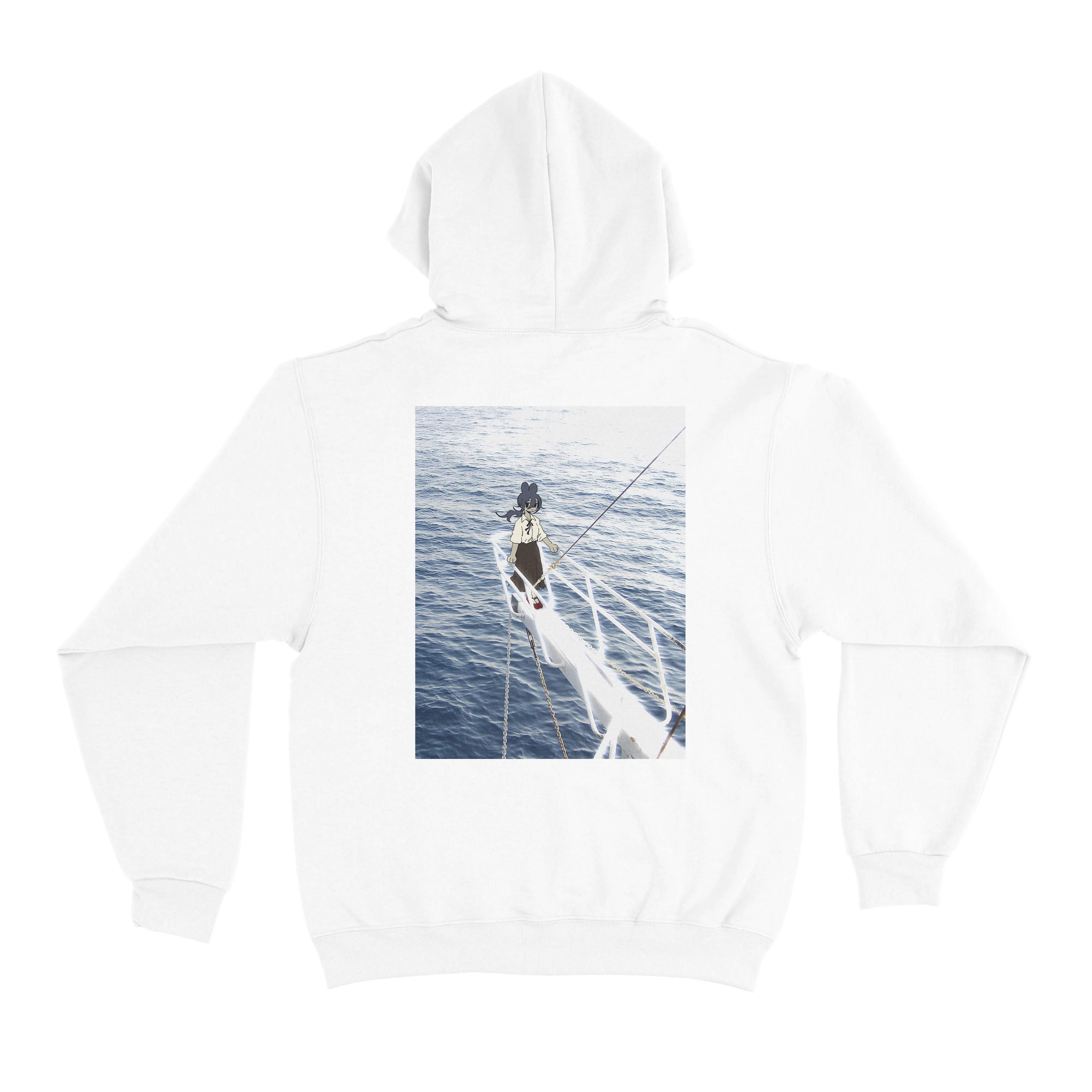 "Seaside" Basic Hoodie White/Black