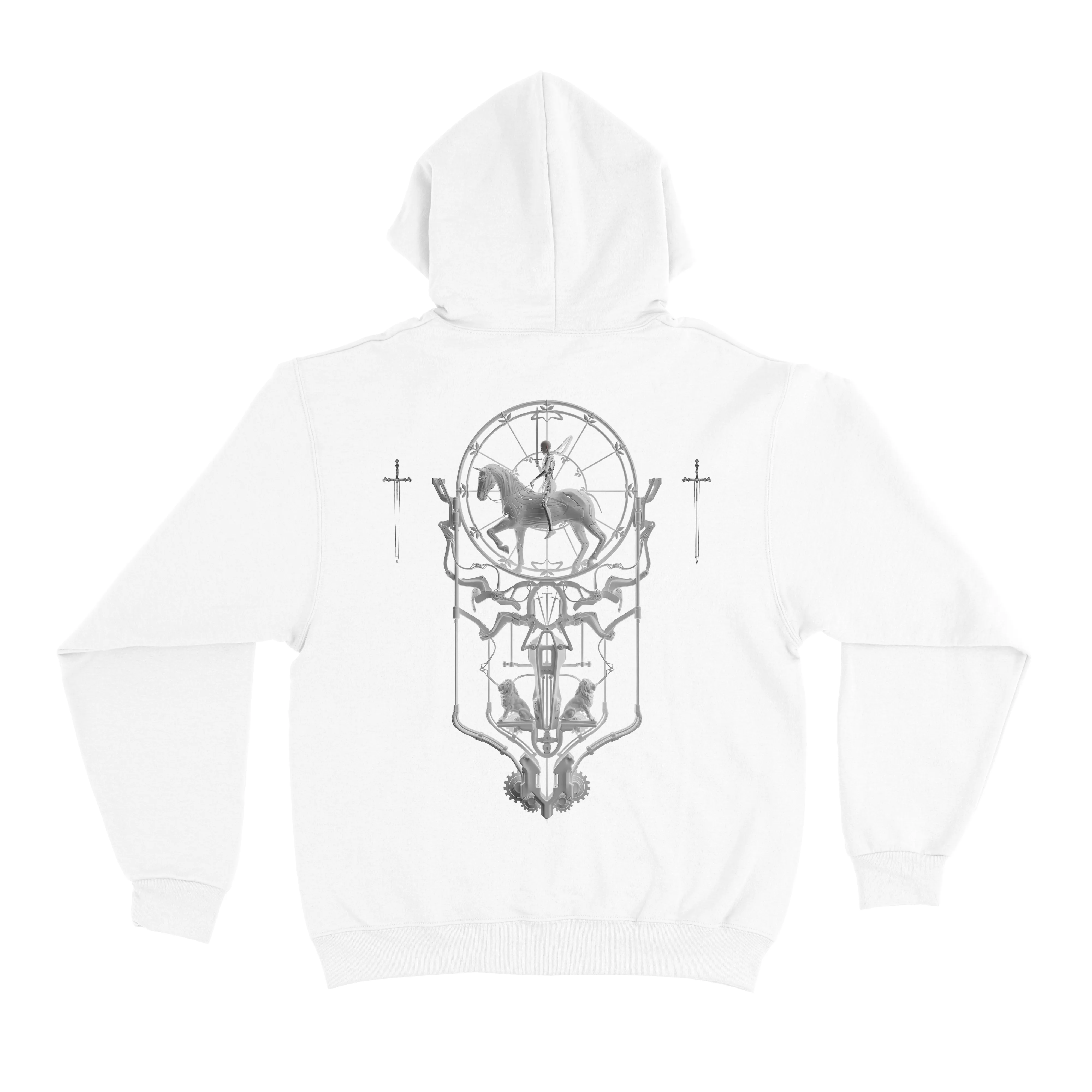 "White Knight" Basic Hoodie White/Black