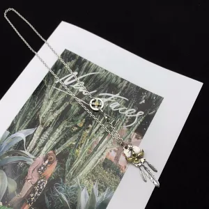 Real Solid 925 Sterling Silver Necklace Pendant Feather Tassel Animals Eagle Punk Hip Hop Jewelry 22"-30"