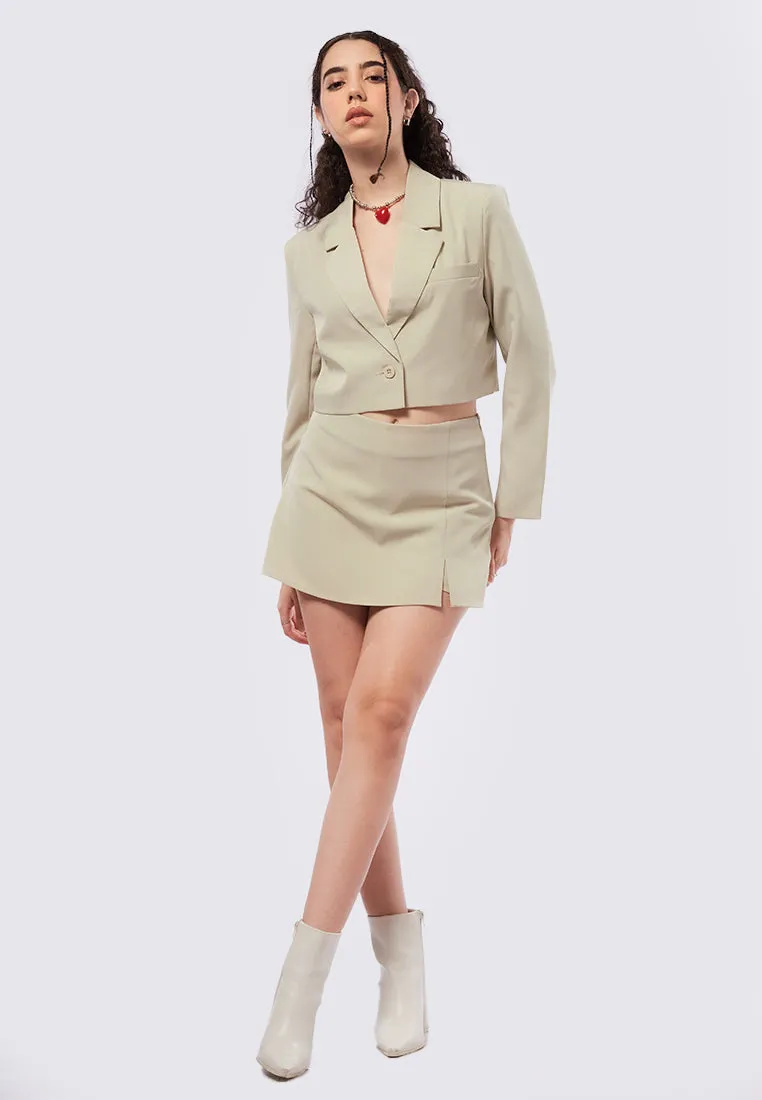 Regular Fit Crop Blazer