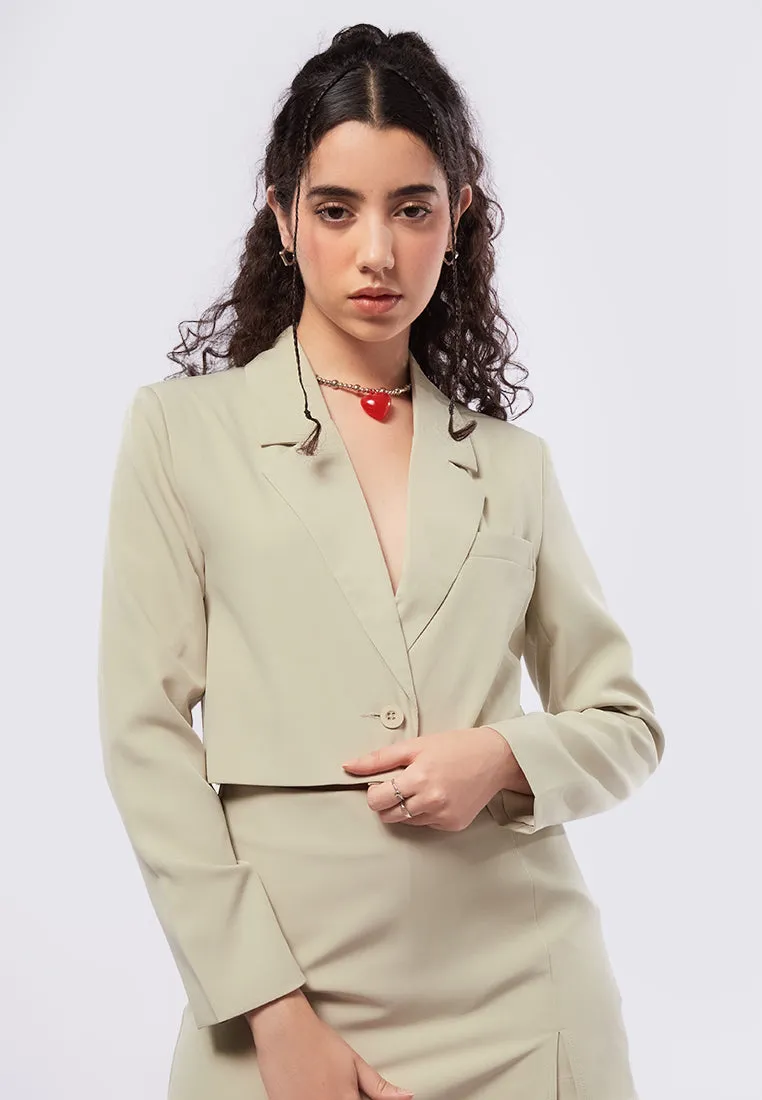 Regular Fit Crop Blazer