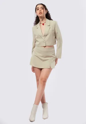 Regular Fit Crop Blazer