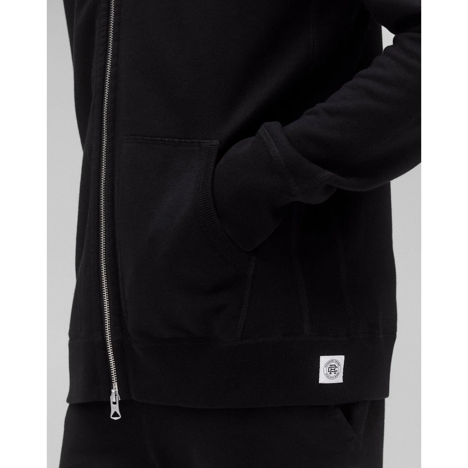 Reigning Champ Men's Knit Midweight Terry Slim Zip Hoodie Black RC-3990-BLK