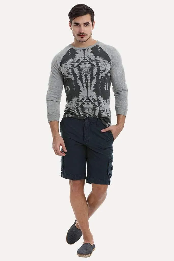 Relaxed Fit Garment Dyed Washed Cargo Shorts