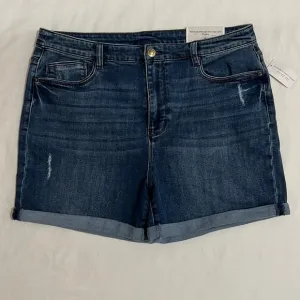 Relaxed Fit High Rise Medium Wash Denim Shorts