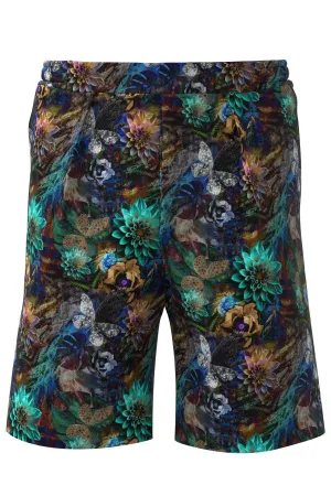 Relaxed Short with Pleats in Dark Nature