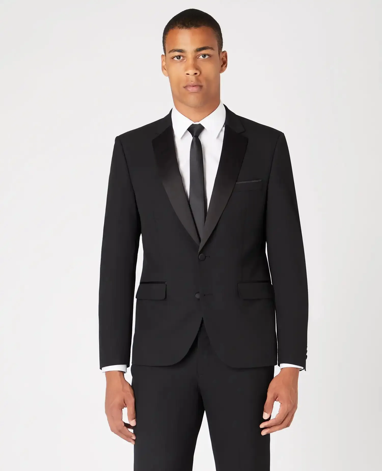 Remus Uomo Men's Tuxedo Jacket Tapered Fit Paco 12163/00 Black