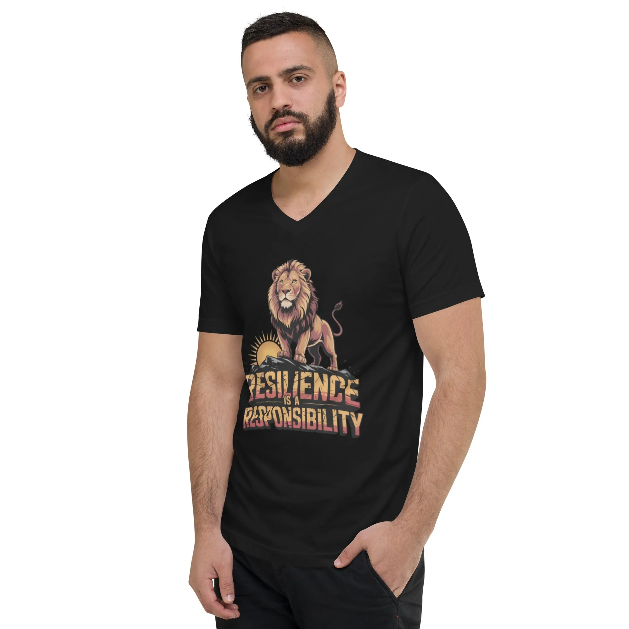 Resilient Roar Unisex Short Sleeve V-Neck T-Shirt