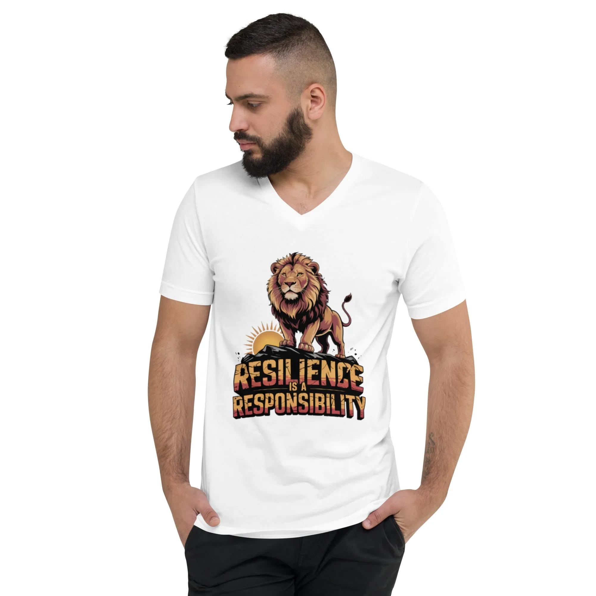 Resilient Roar Unisex Short Sleeve V-Neck T-Shirt