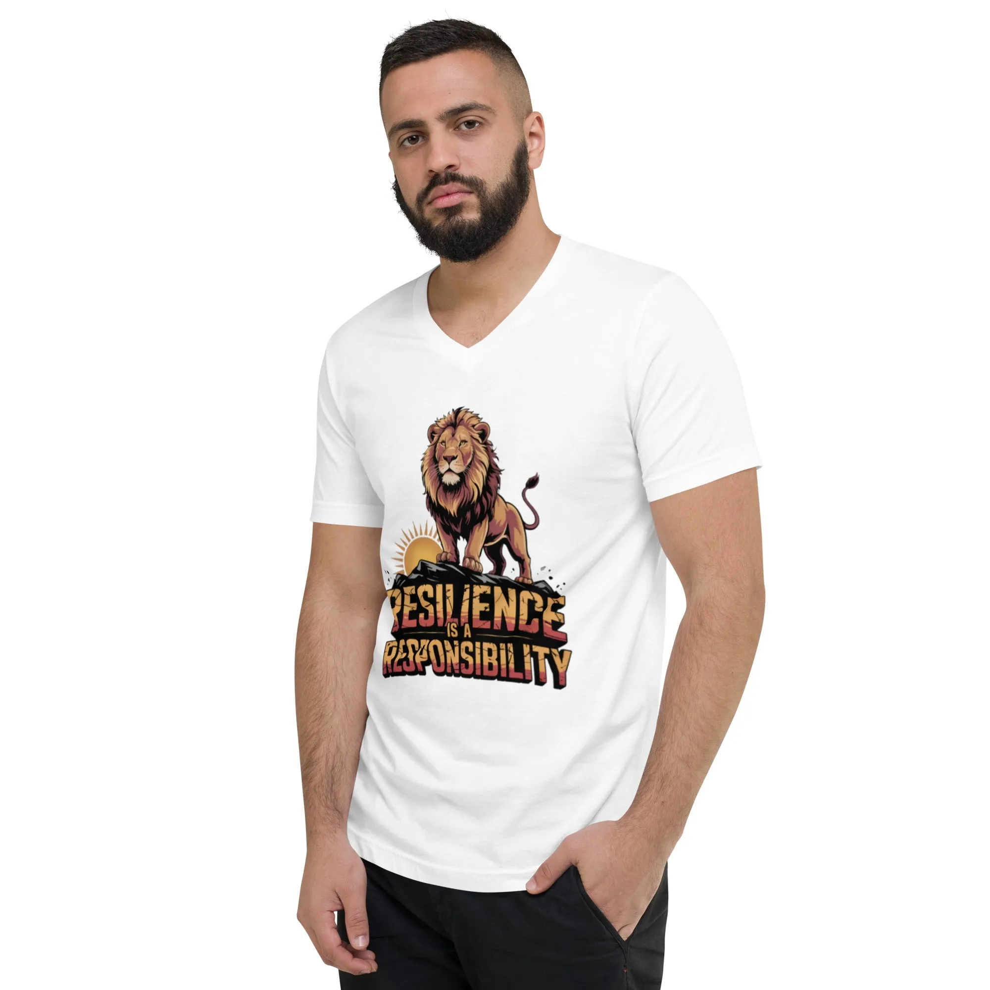 Resilient Roar Unisex Short Sleeve V-Neck T-Shirt