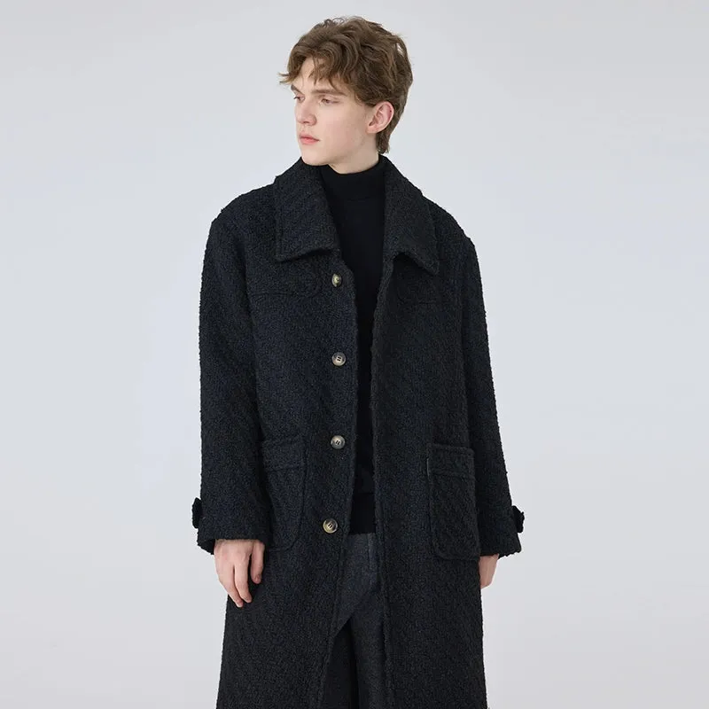 Retro Thickened Men's Tweed Coat