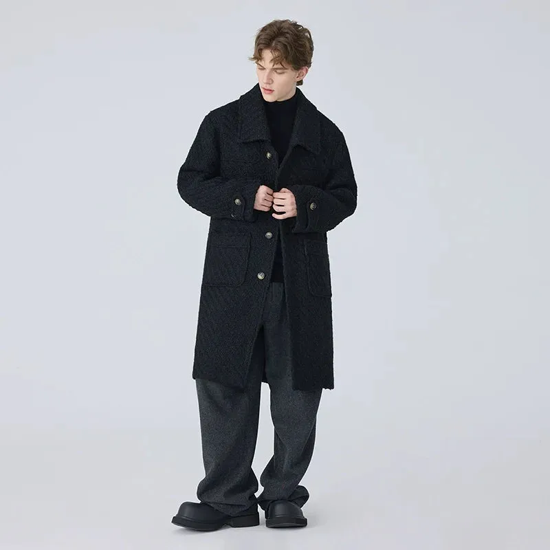 Retro Thickened Men's Tweed Coat