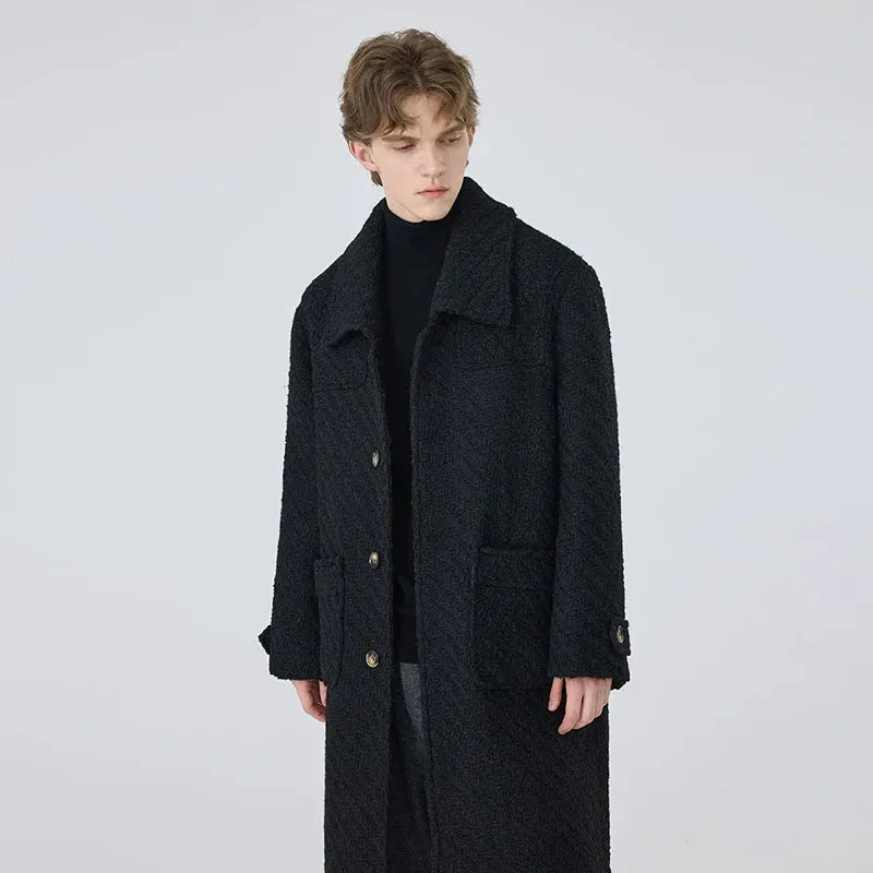 Retro Thickened Men's Tweed Coat