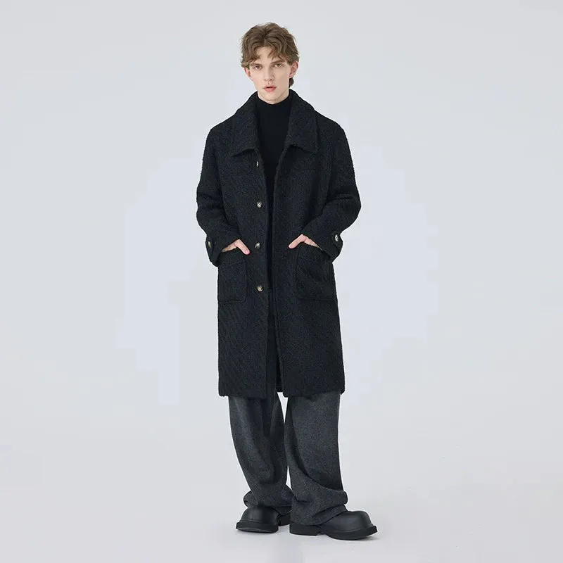 Retro Thickened Men's Tweed Coat