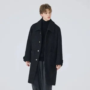 Retro Thickened Men's Tweed Coat