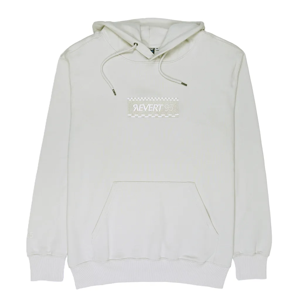 Revert 95 Checkerboard Box Logo Hoodie Bone
