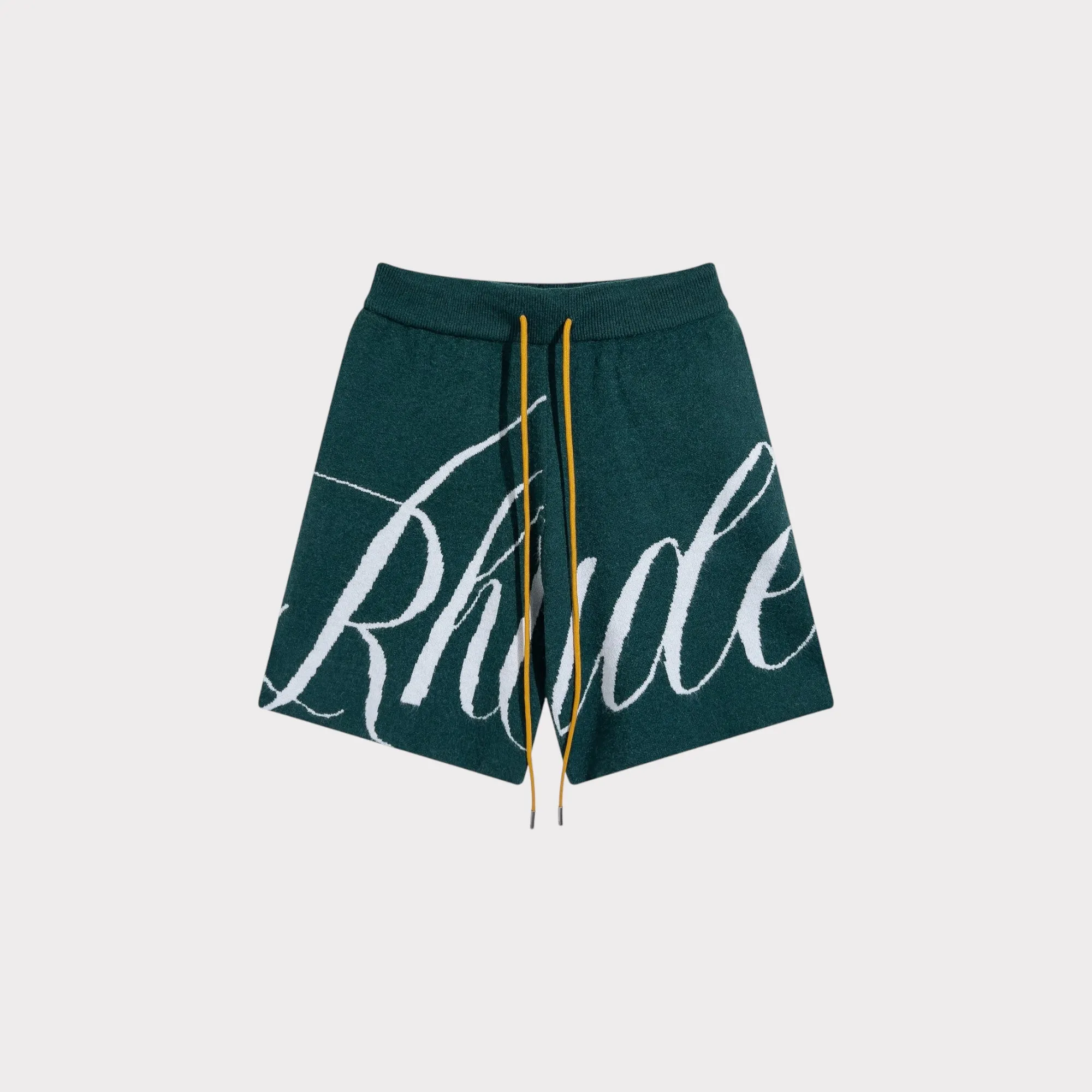 rhude green knitted short