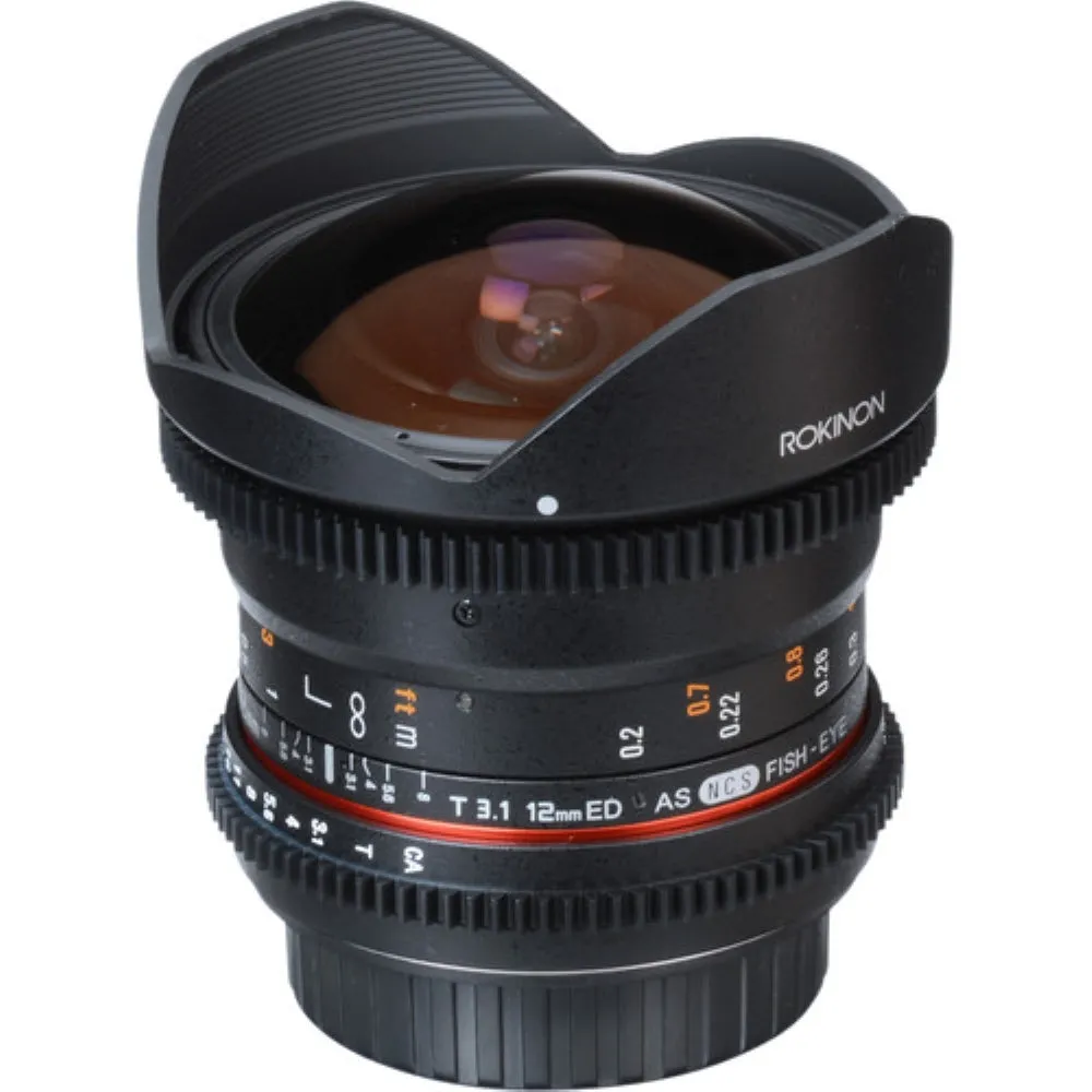 Rokinon 12mm T3.1 ED AS IF NCS UMC Cine DS Fisheye Lens for Canon EF Mount