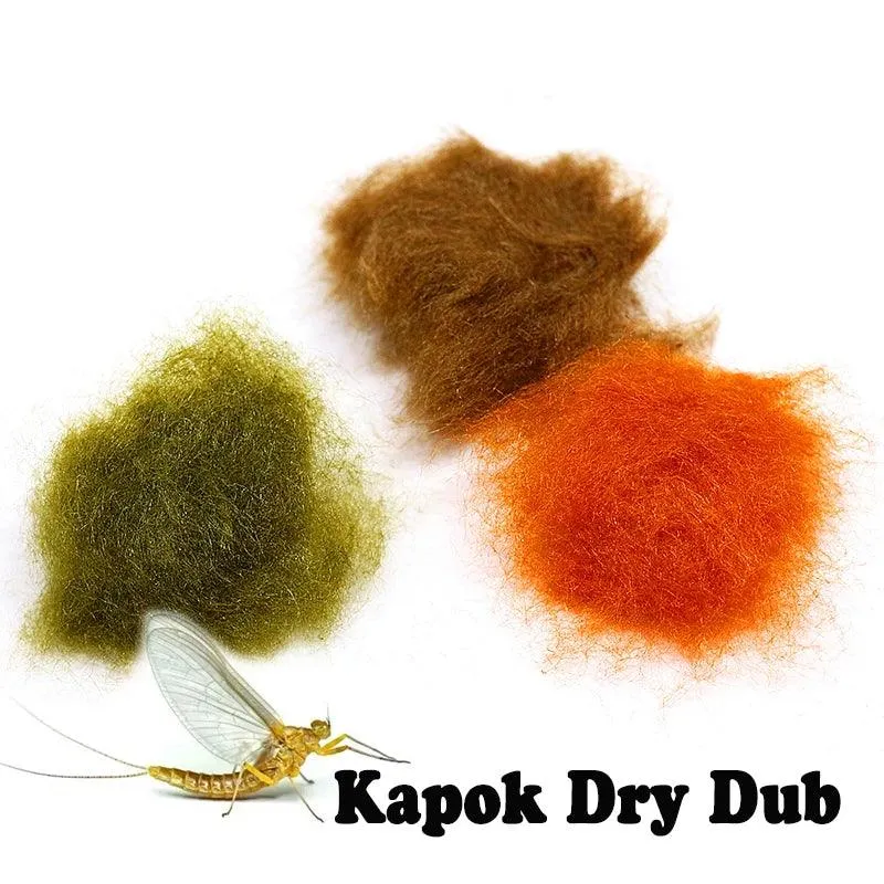 Royal Sissi 10colors boxed Kapok dry fly dubbing dispenser ultra fine dry flies natural buoyant short fibers fly tying materials