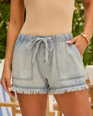 Saddleback Pocketed Frayed Tencel Shorts