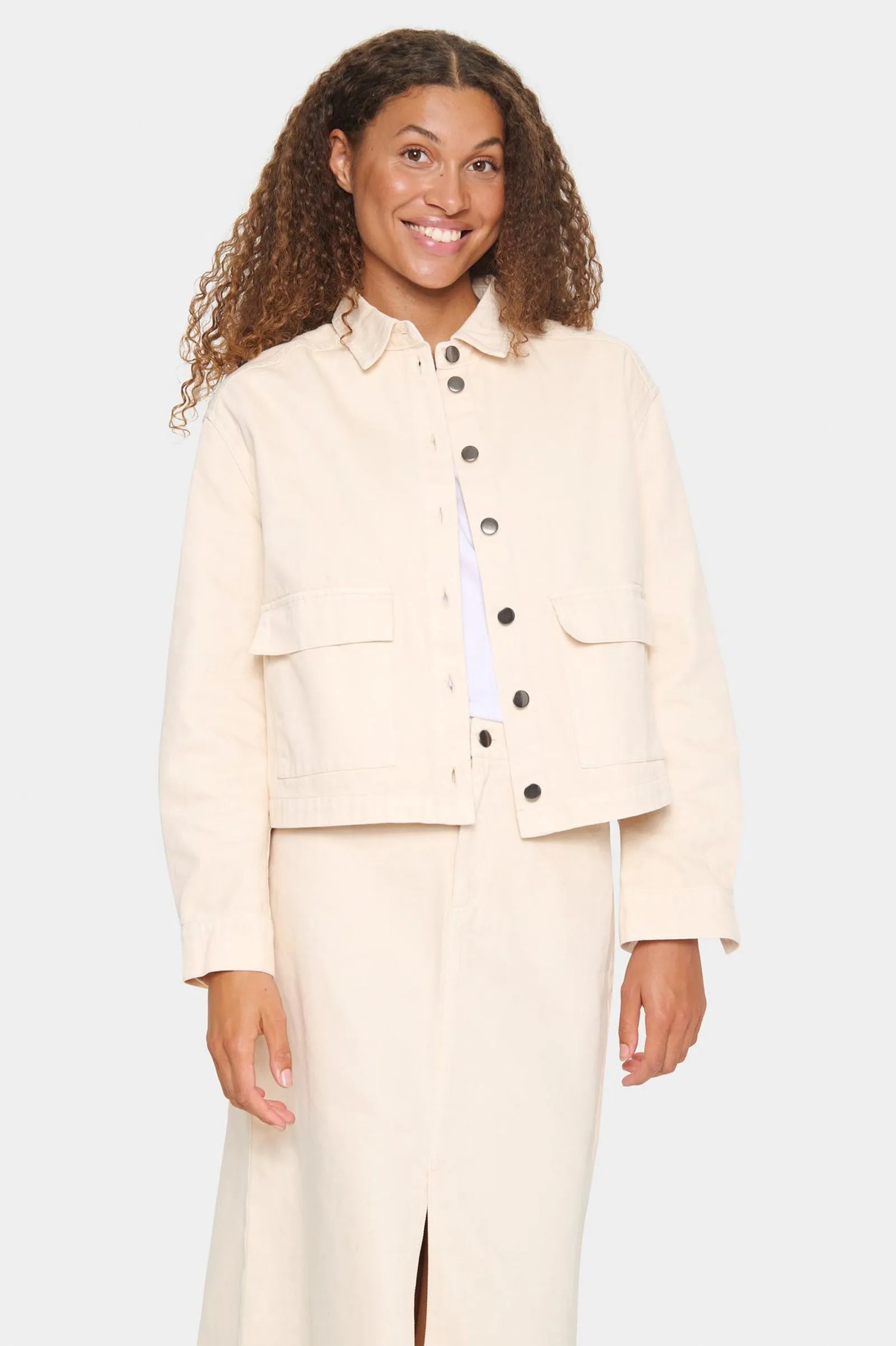 Saint Tropez Ilu Denim Jacket, Cream