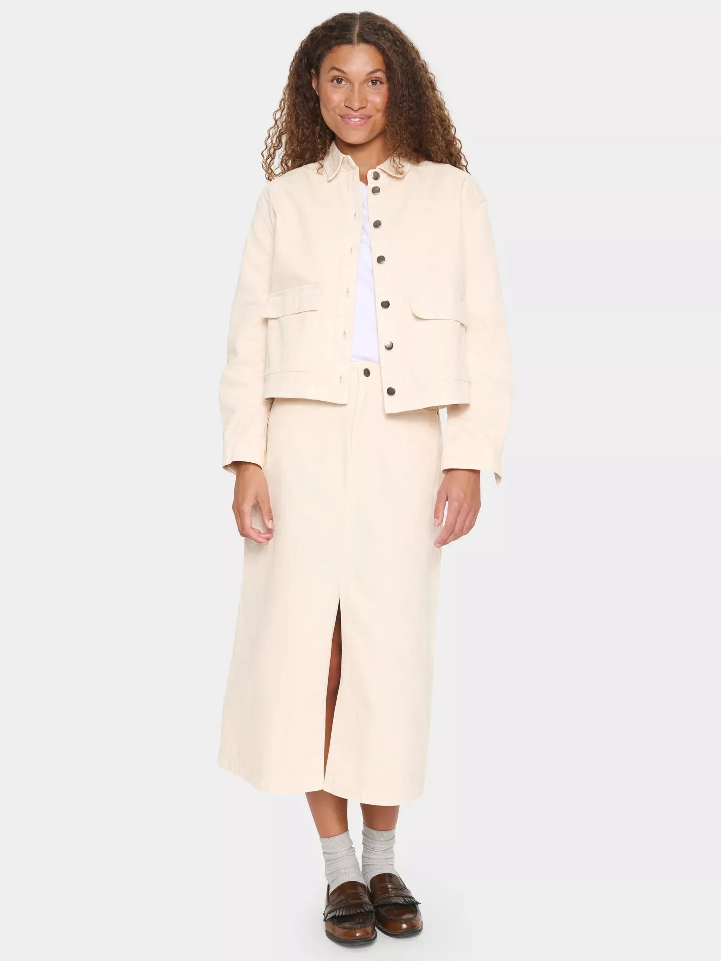 Saint Tropez Ilu Denim Jacket, Cream
