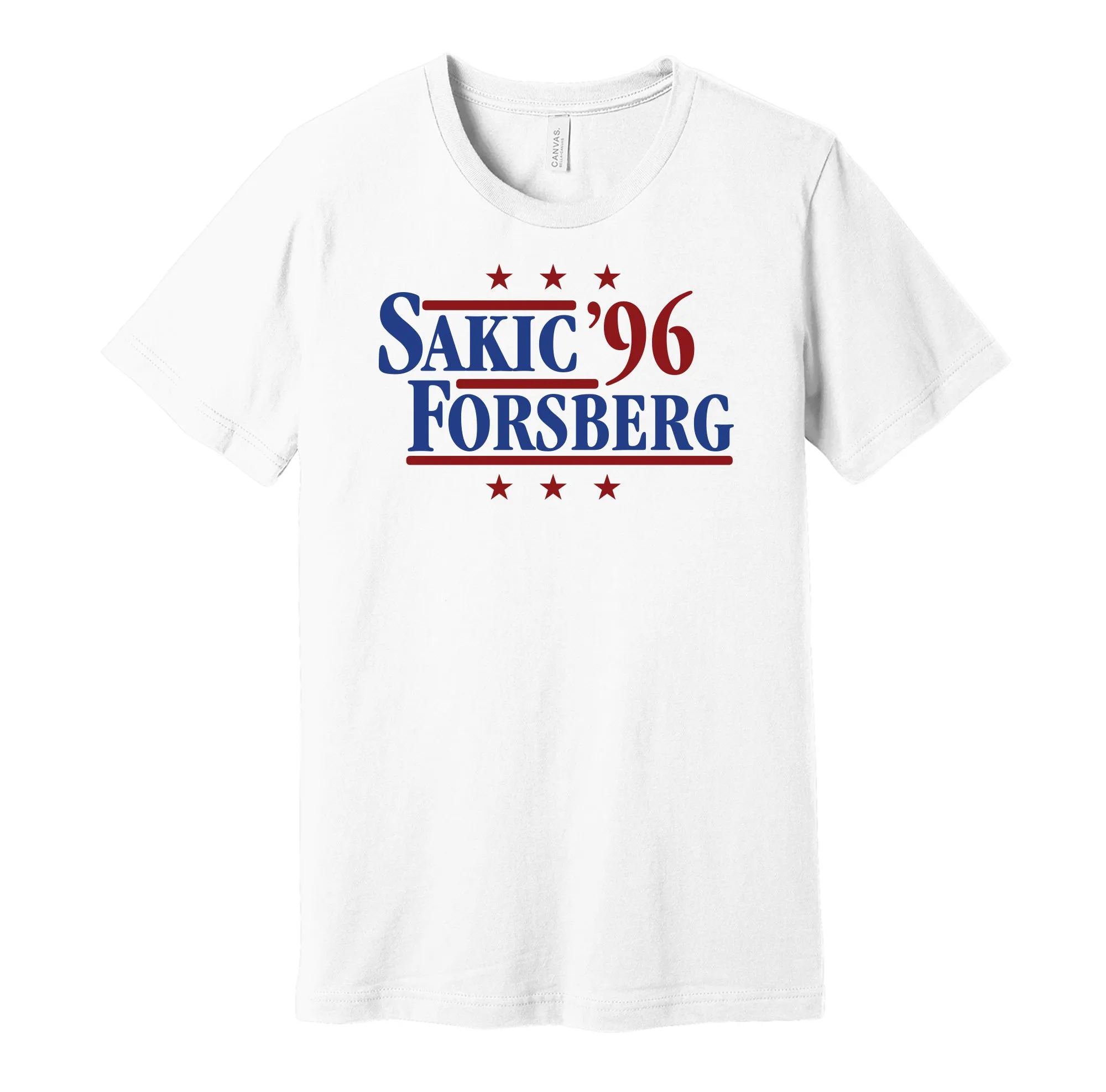 Sakic & Forsberg '96 - Colorado Hockey Legends Political Campaign Parody T-Shirt - Hyper Than Hype Shirts