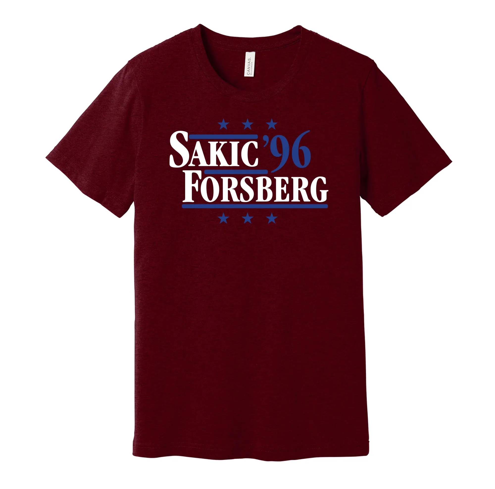 Sakic & Forsberg '96 - Colorado Hockey Legends Political Campaign Parody T-Shirt - Hyper Than Hype Shirts