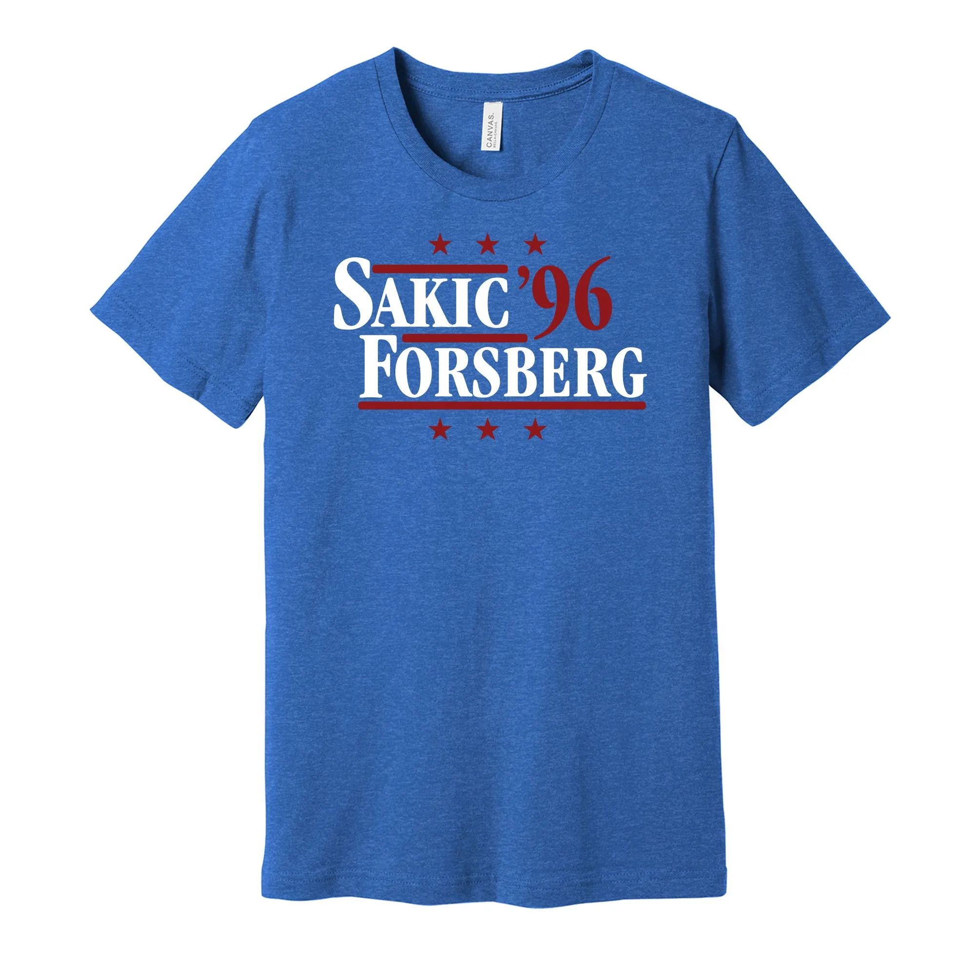 Sakic & Forsberg '96 - Colorado Hockey Legends Political Campaign Parody T-Shirt - Hyper Than Hype Shirts