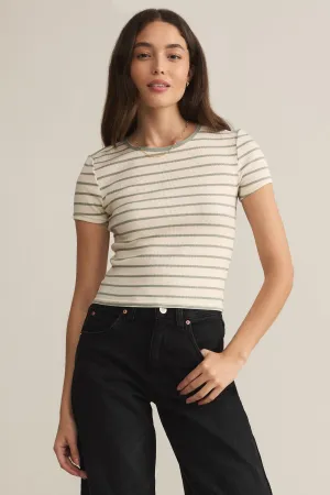 Saxton Striped Tee | Sage Green