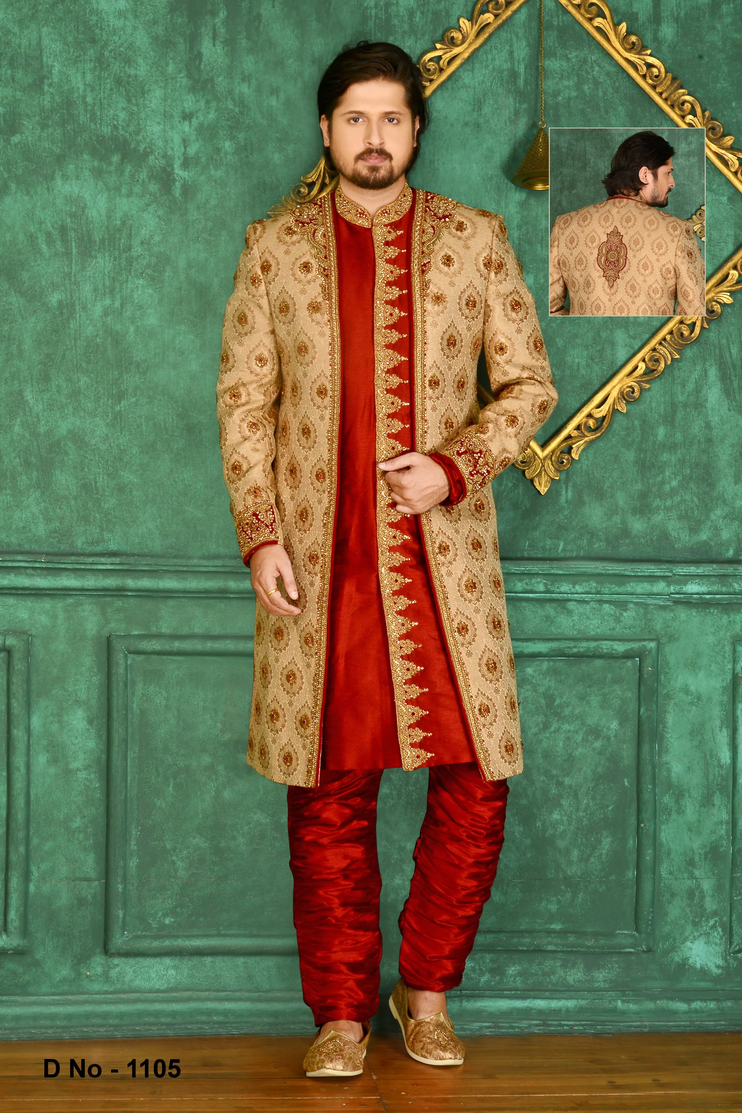 Sherwani (Custom Tailored) - (D.No.-1105)