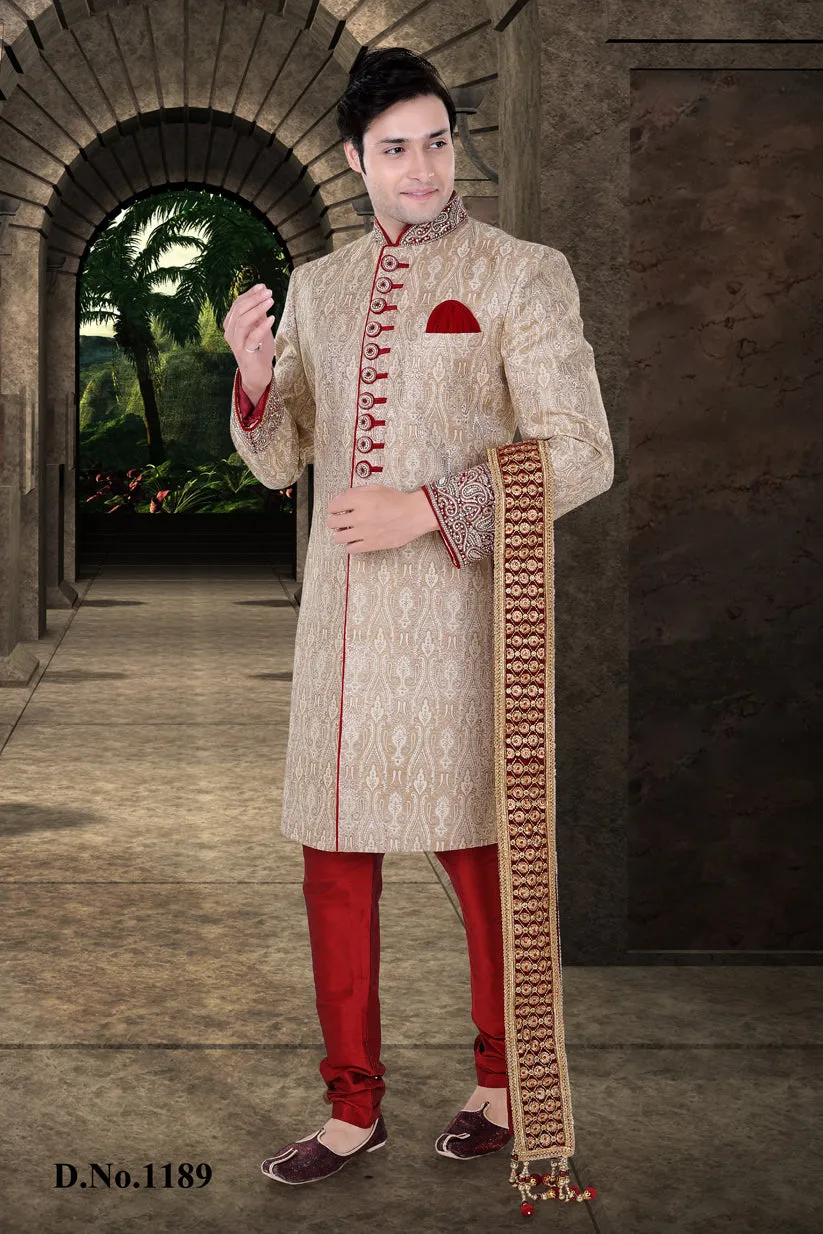 Sherwani (Custom Tailored) - (D.No.-1189)
