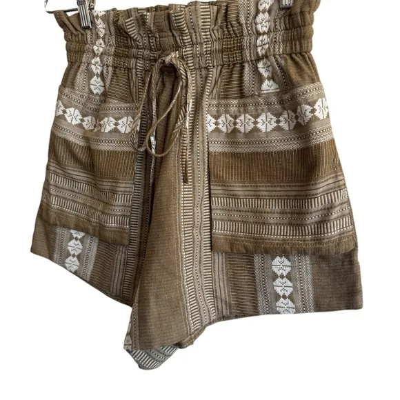 Shona Joy Lizete Paperbag Short, Cumin &amp; Ivory, Size 6