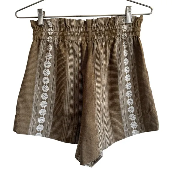 Shona Joy Lizete Paperbag Short, Cumin &amp; Ivory, Size 6