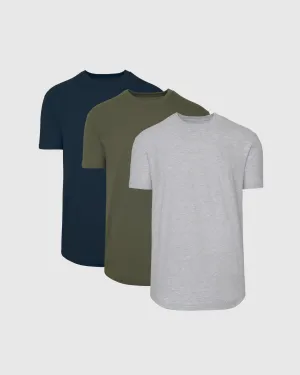 Short Sleeve Curved Hem Crew 3-Pack