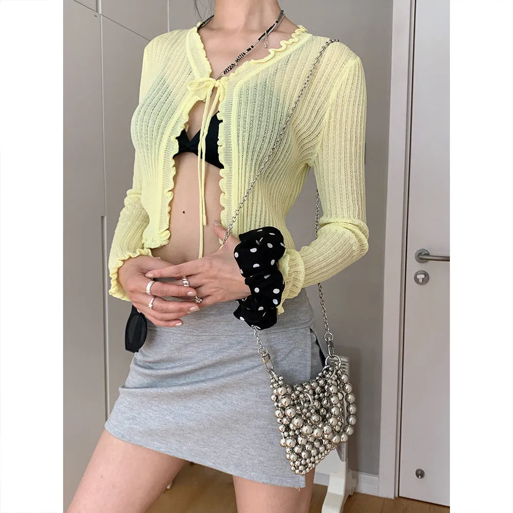 short sun cardigan top