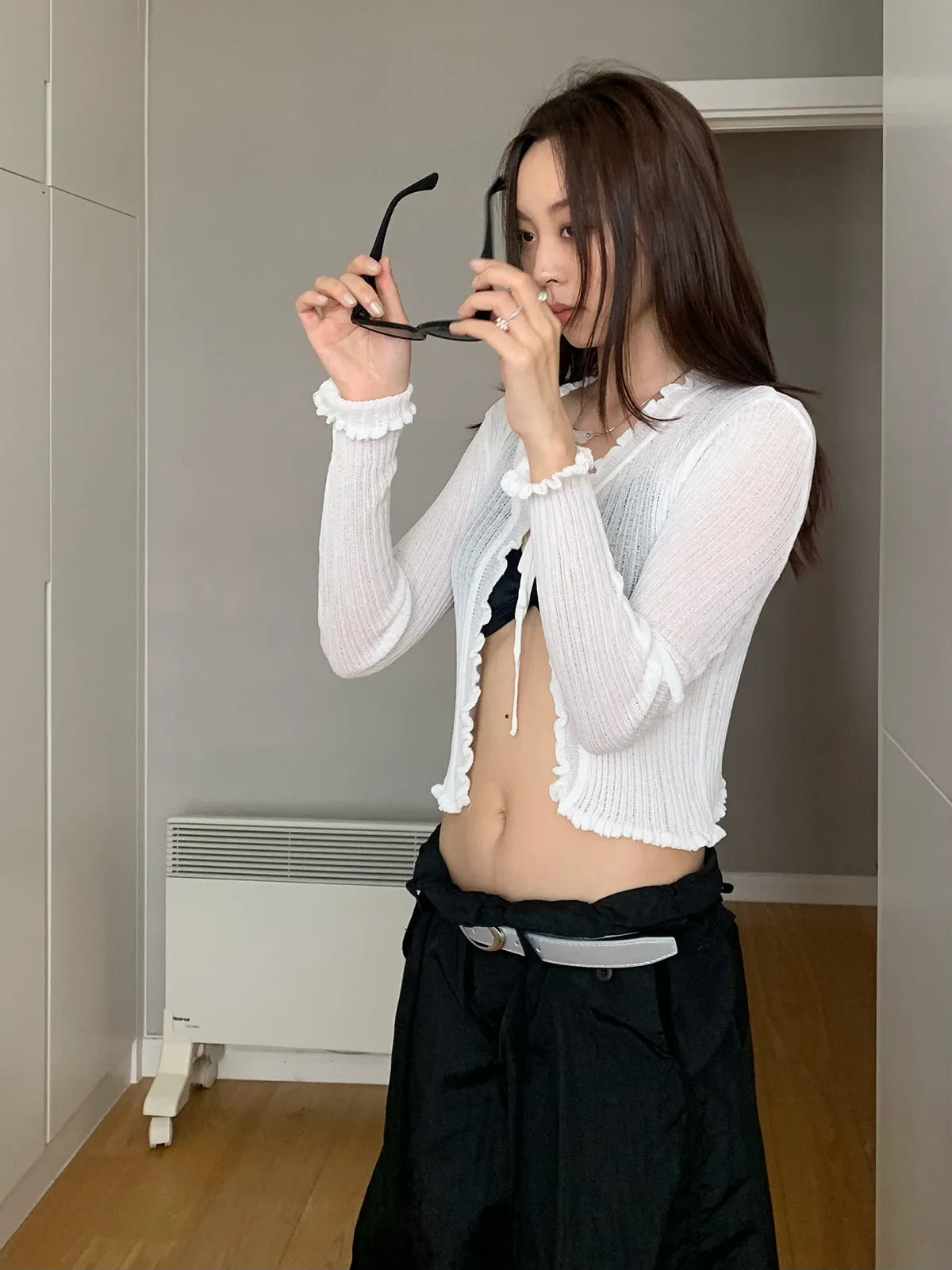 short sun cardigan top