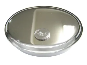Silver Toned Etched Oval Snail Oval Trinket Jewelry Box