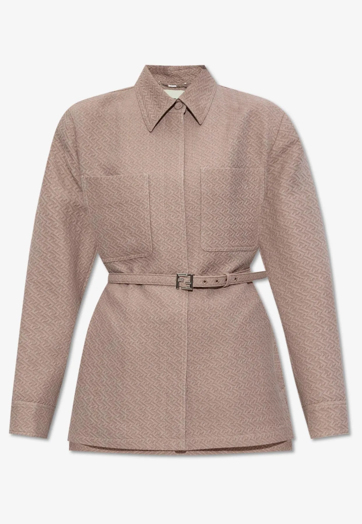Single-Breasted FF Jacquard Wool Jacket