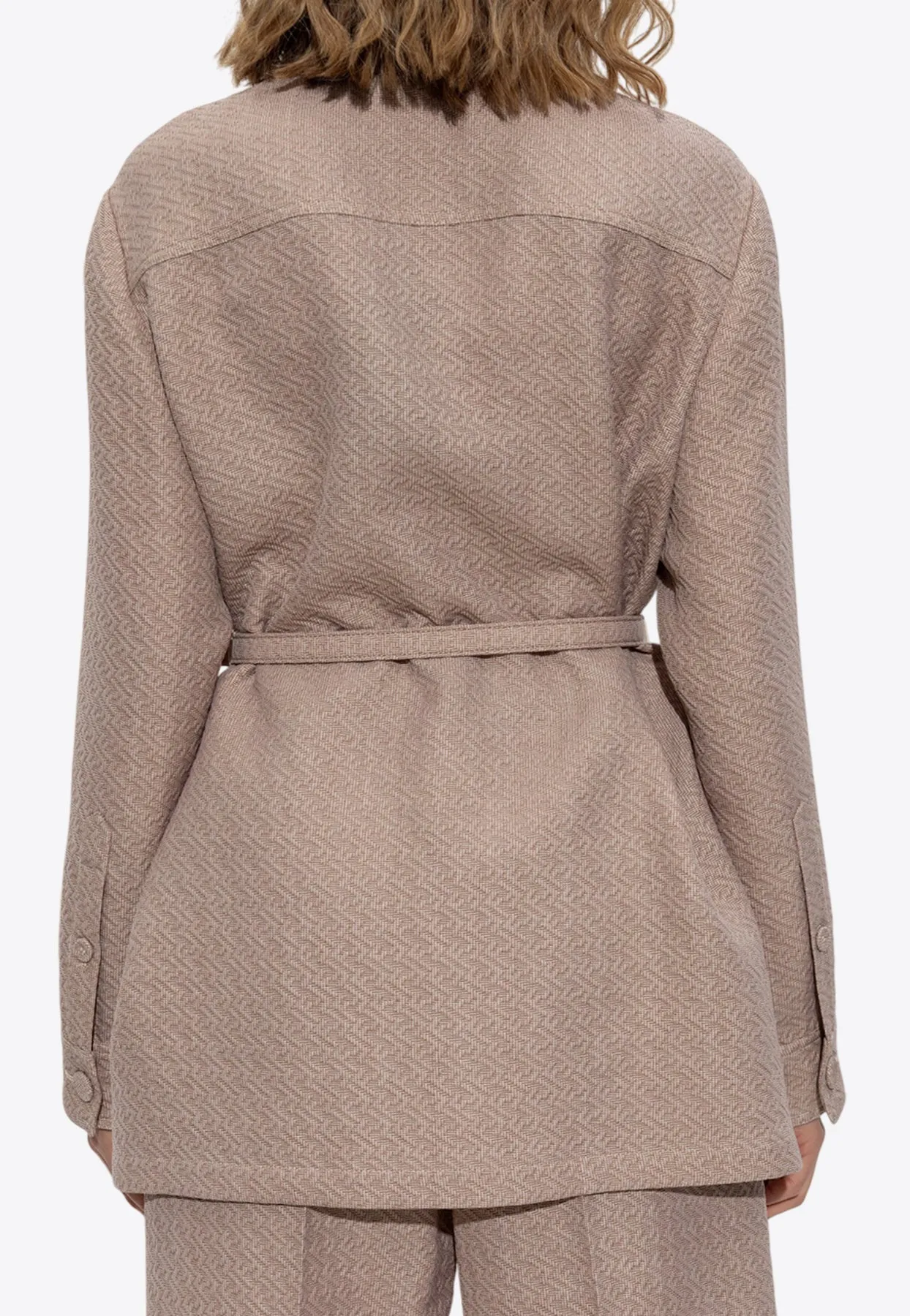 Single-Breasted FF Jacquard Wool Jacket